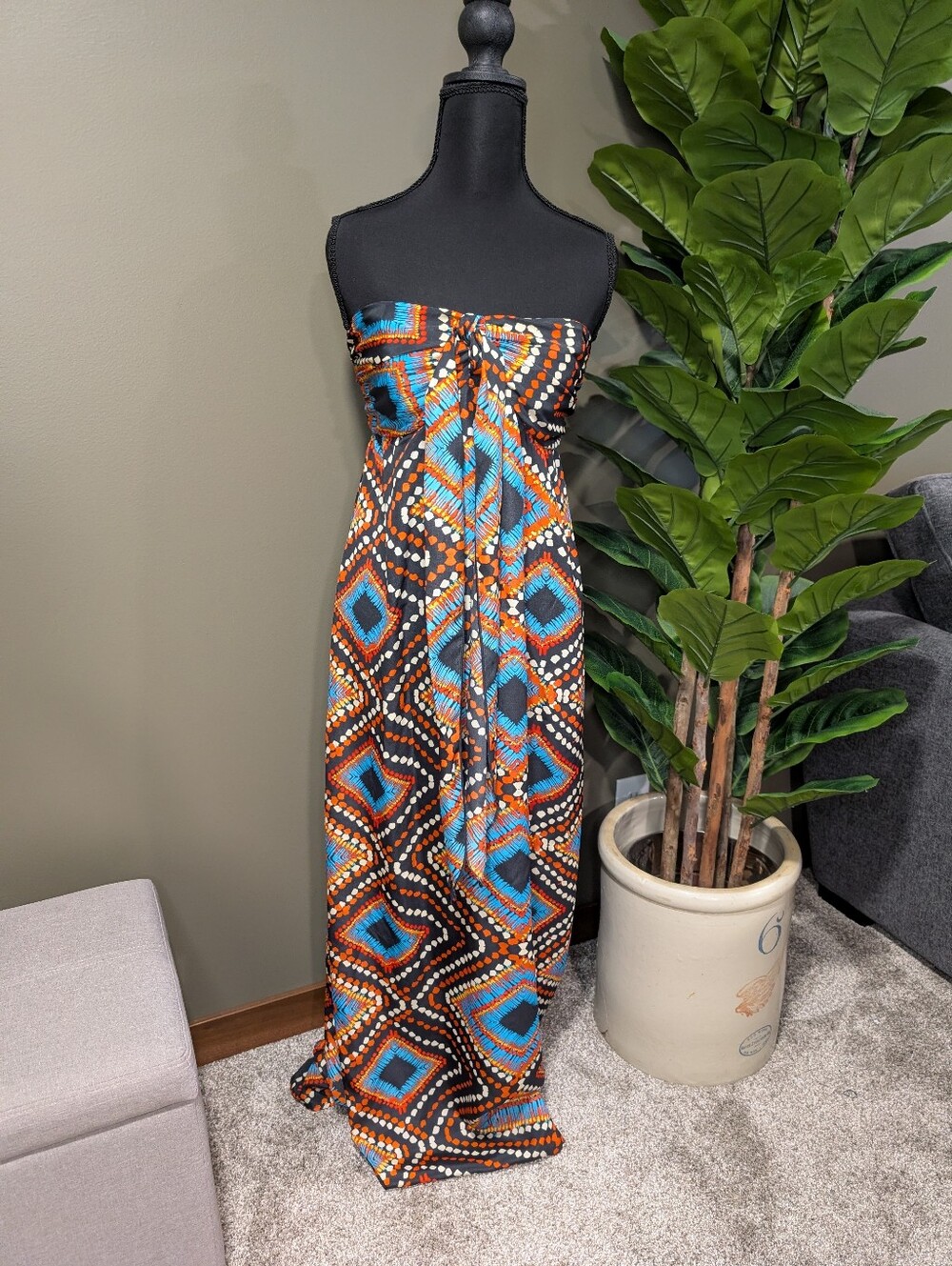 Xhilaration - Medium - Geometric A-Line Maxi Dress
